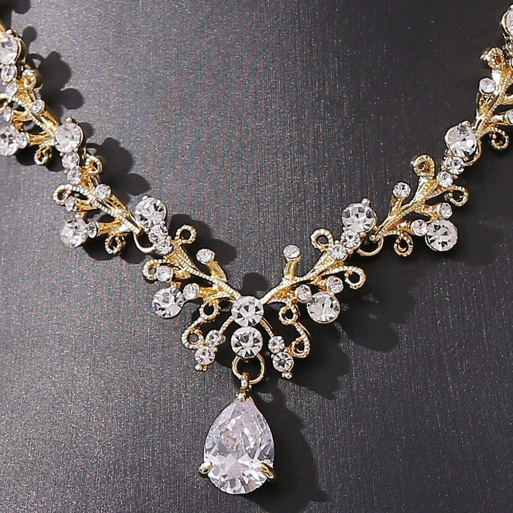 Bridal Rhinestone Zircon Necklace Set