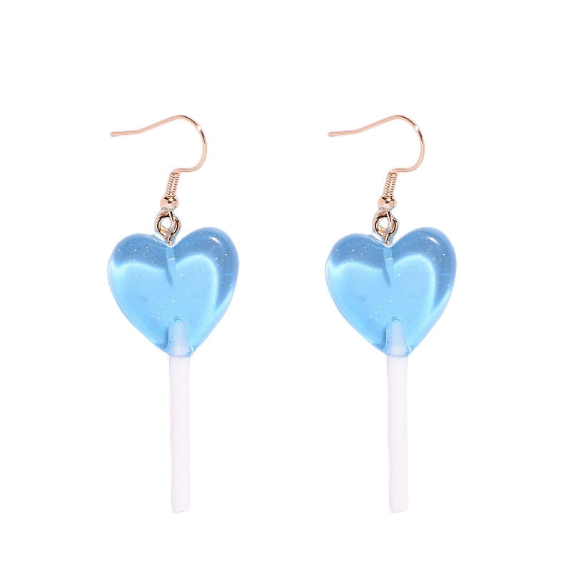 Girl Heart Personalized Candy-colored Lollipop Earrings