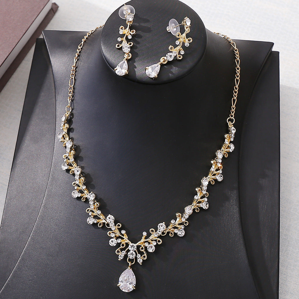 Bridal Rhinestone Zircon Necklace Set