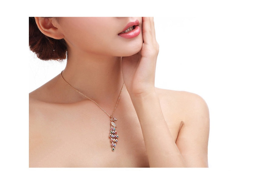 Creative Crystal Peacock Jewelry Set