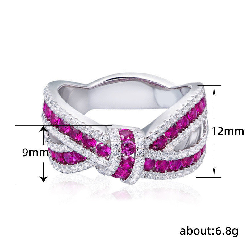 Bow Ribbon Ring Irregular Strip Cross