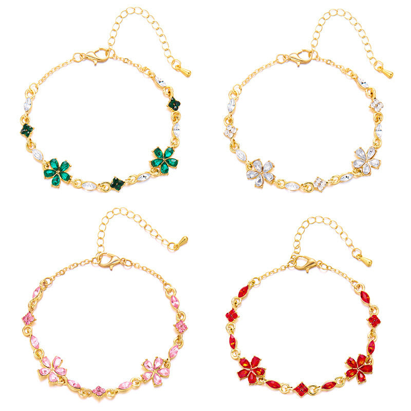 Diamond Small Flower Bracelet