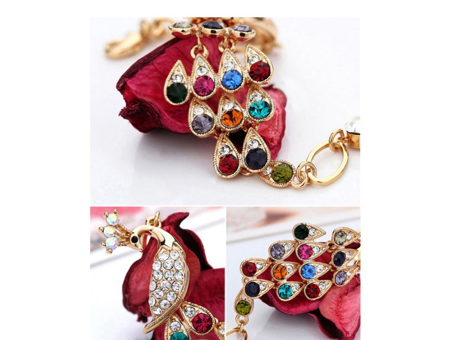 Creative Crystal Peacock Jewelry Set