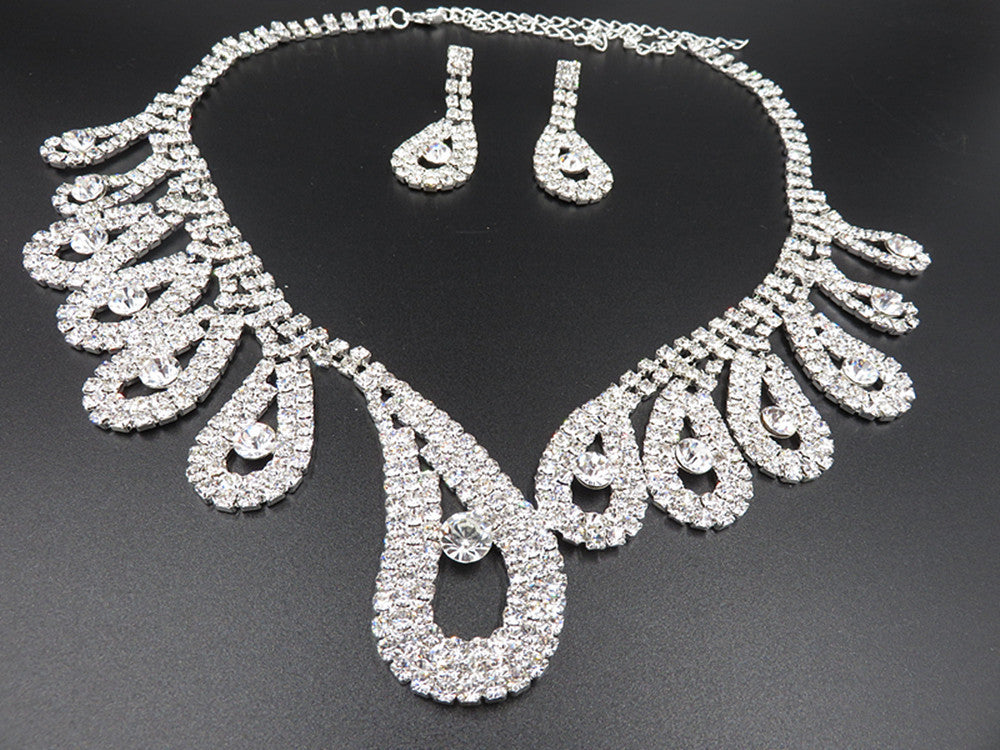 Bride Wedding Diamond Necklace Set