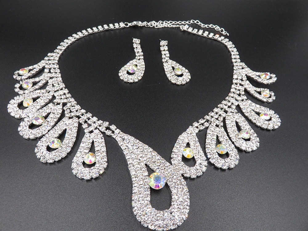 Bride Wedding Diamond Necklace Set