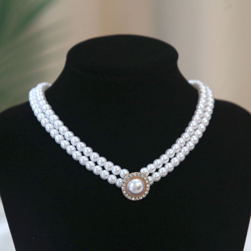Pearl Necklace and Ear Studs