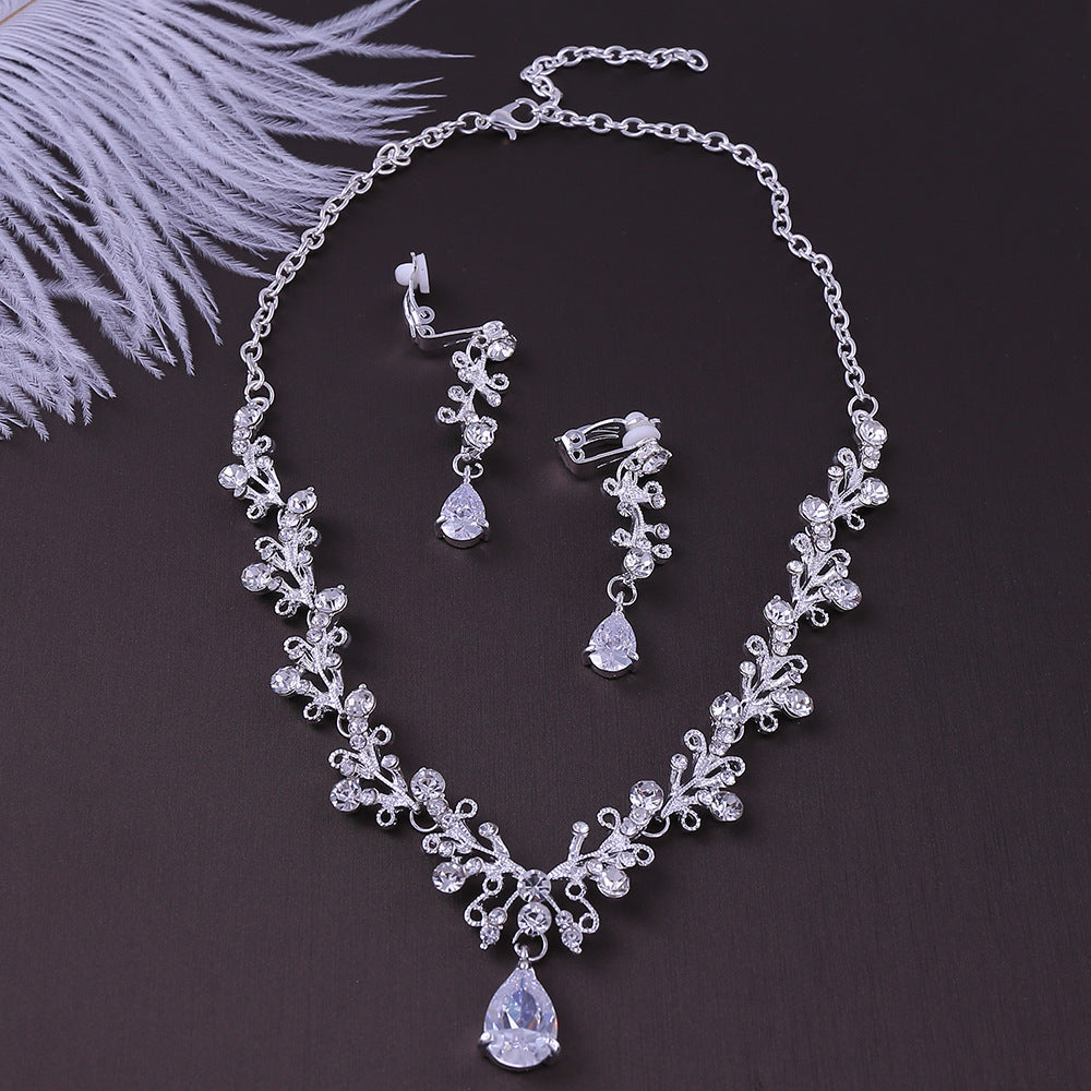 Bridal Rhinestone Zircon Necklace Set