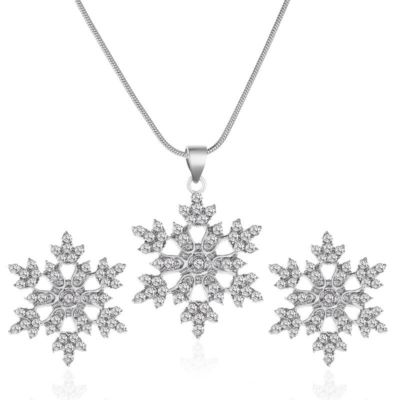3pcs Snowflake Necklace Set