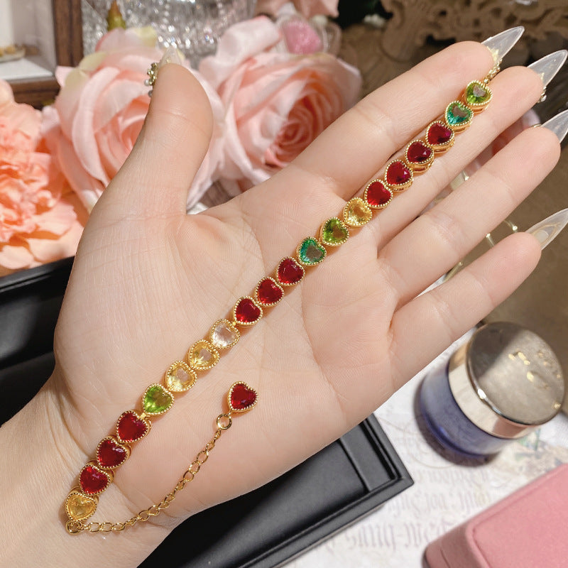 Colored Gems Tourmaline 18K Gold Plated Bracelet