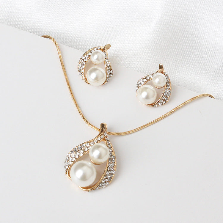 Pearl water drop Necklace Set