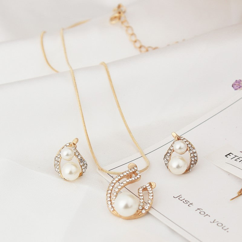 Pearl water drop Necklace Set