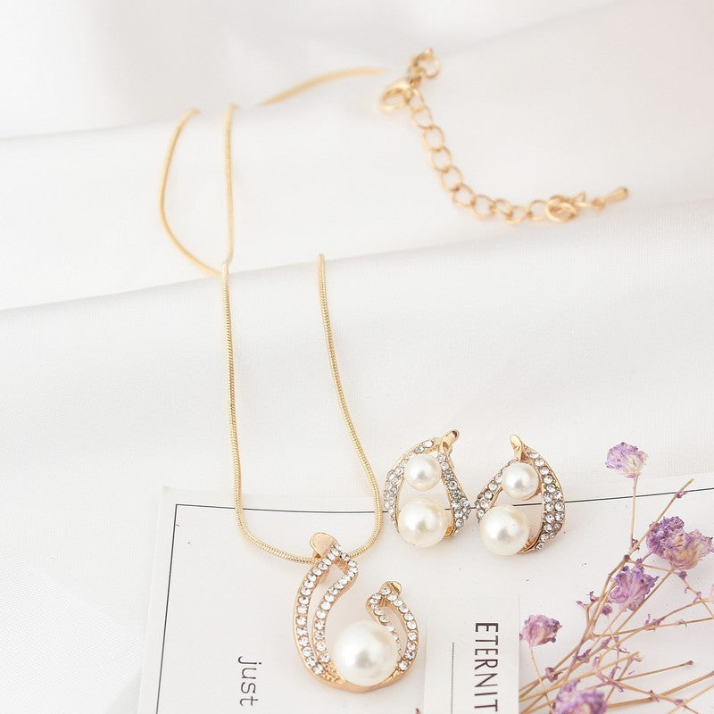 Pearl water drop Necklace Set