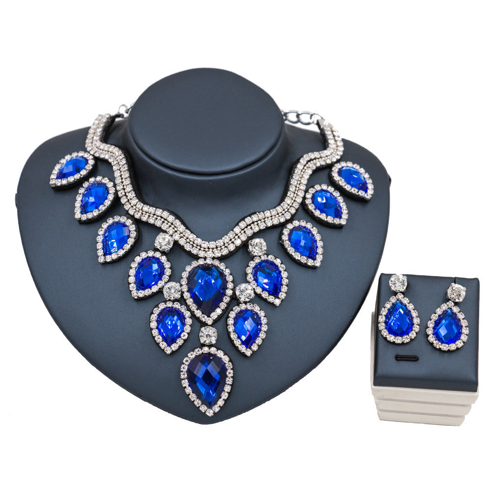 Colorful Exaggerated Bride Necklace Set