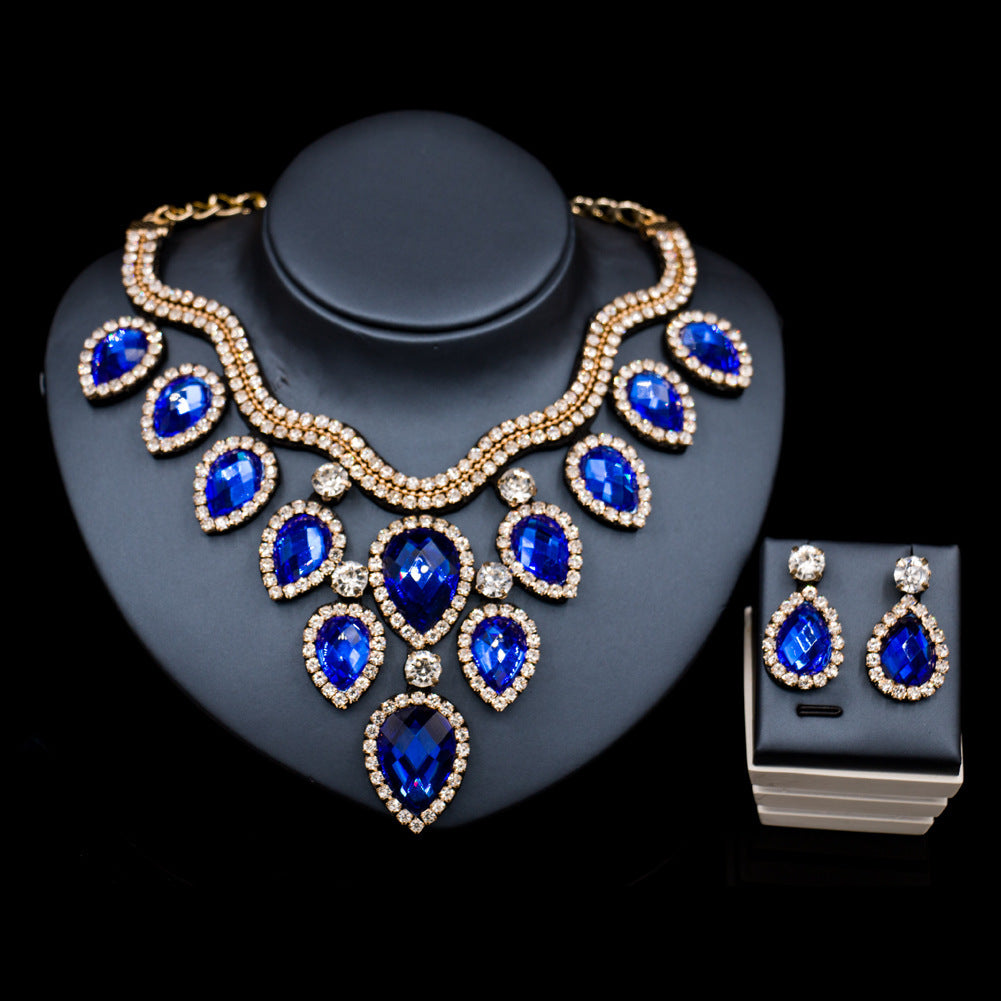 Colorful Exaggerated Bride Necklace Set