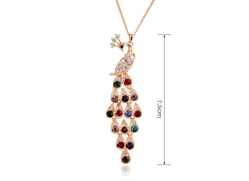 Creative Crystal Peacock Jewelry Set