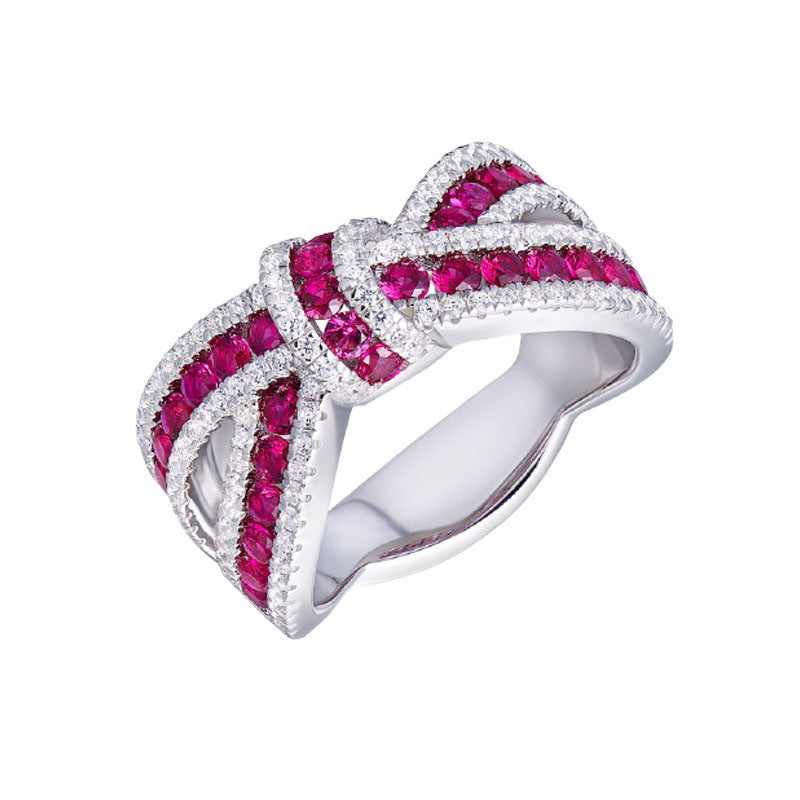 Bow Ribbon Ring Irregular Strip Cross