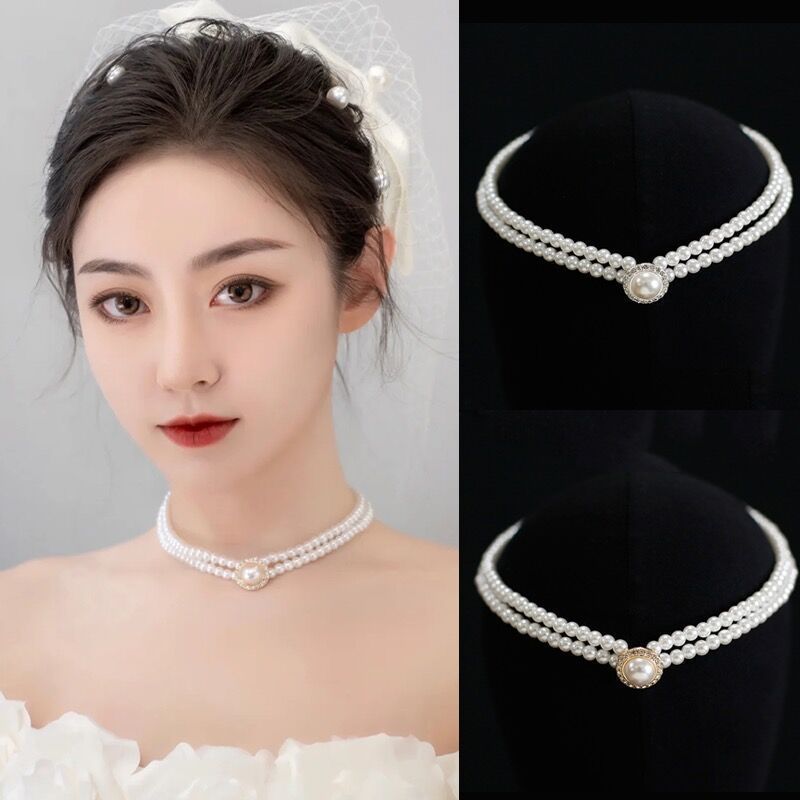 Pearl Necklace and Ear Studs