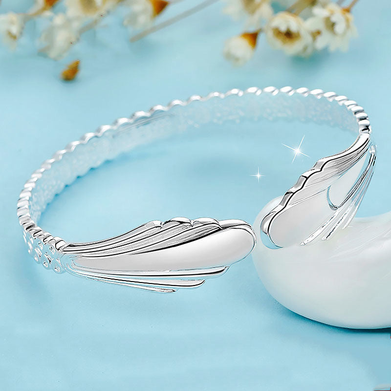 Women's Stylish Opening White Copper Silver-plated Bracelet