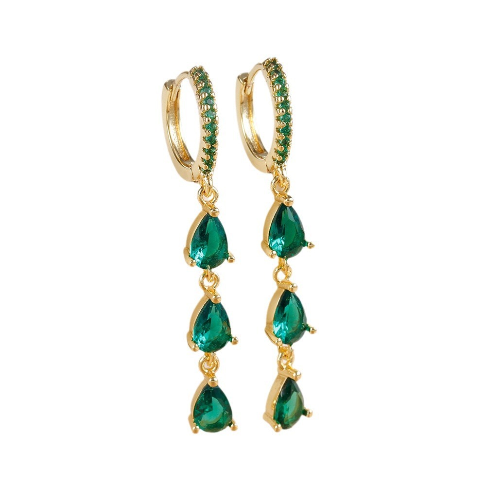 Zircon Water Drops Ring Shaped Earrings For Women
