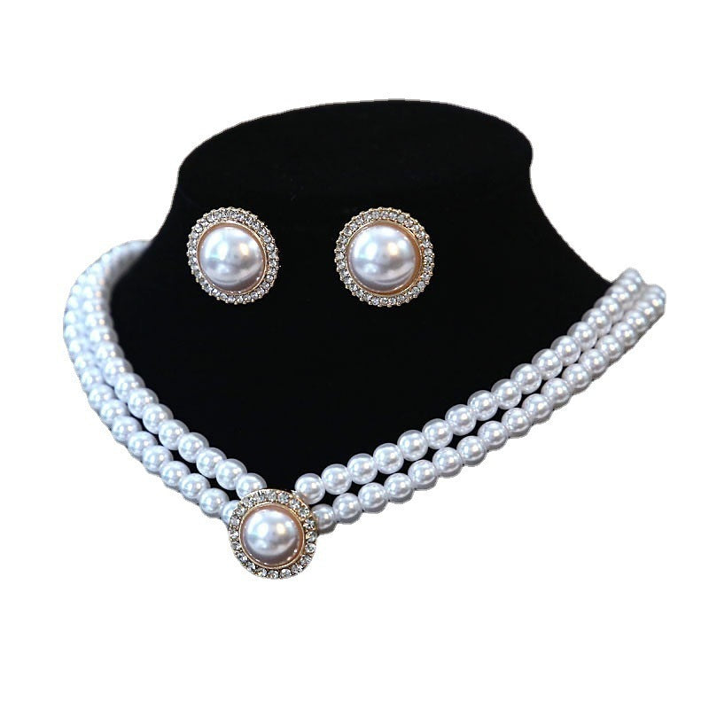Pearl Necklace and Ear Studs