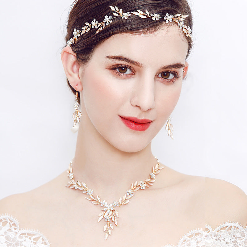 Bridal jewelry three-piece alloy plating jewelry set