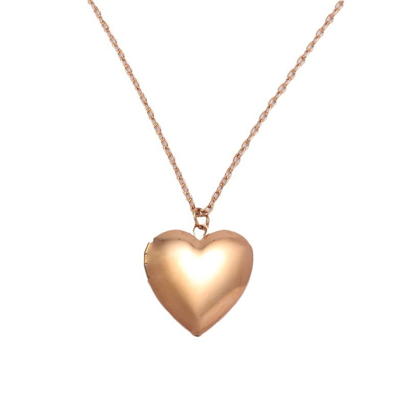 Blank Thermal Transfer Supplies Peach Heart Round Love Necklace