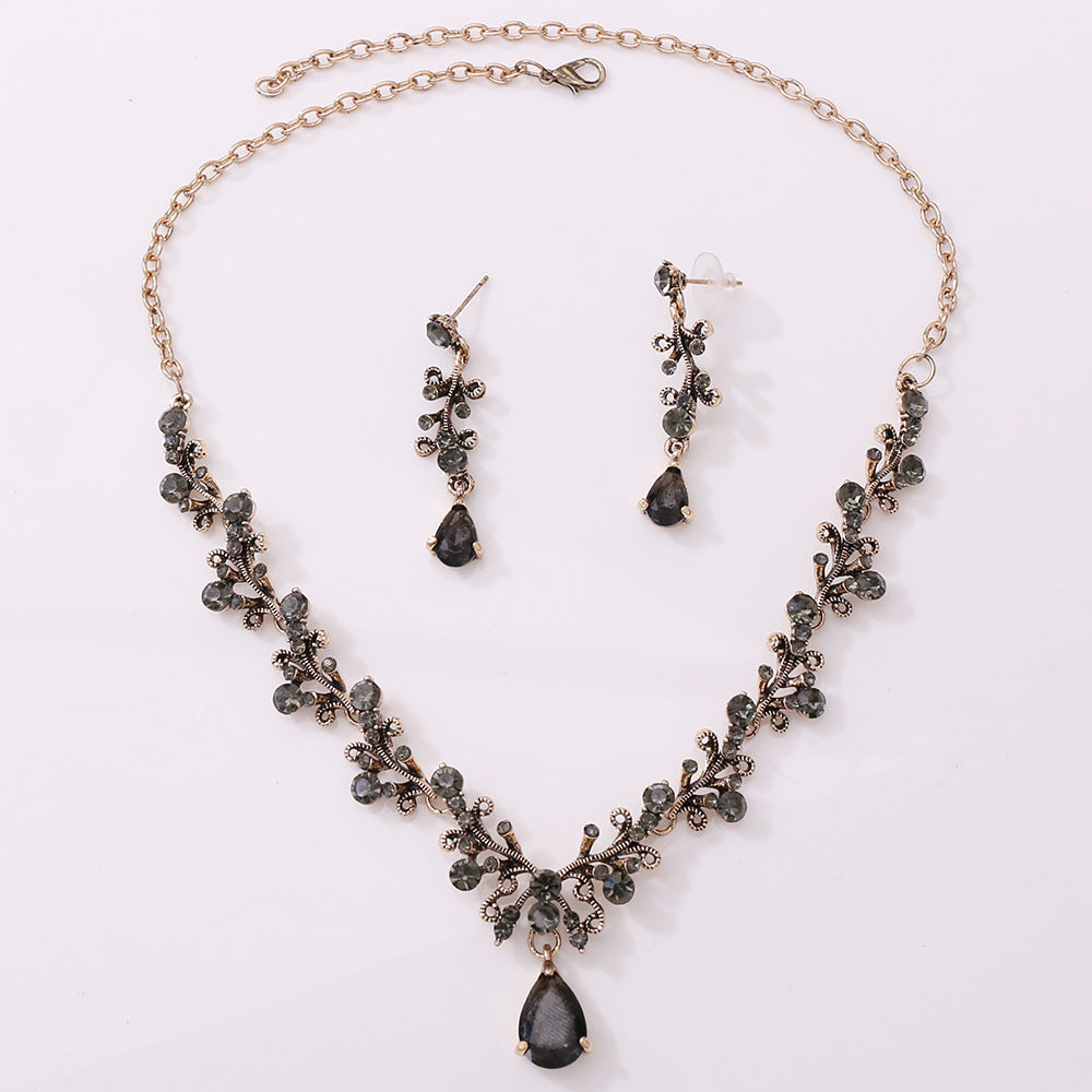 Bridal Rhinestone Zircon Necklace Set
