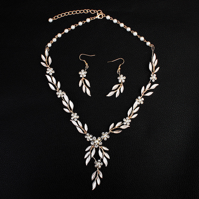 Bridal jewelry three-piece alloy plating jewelry set