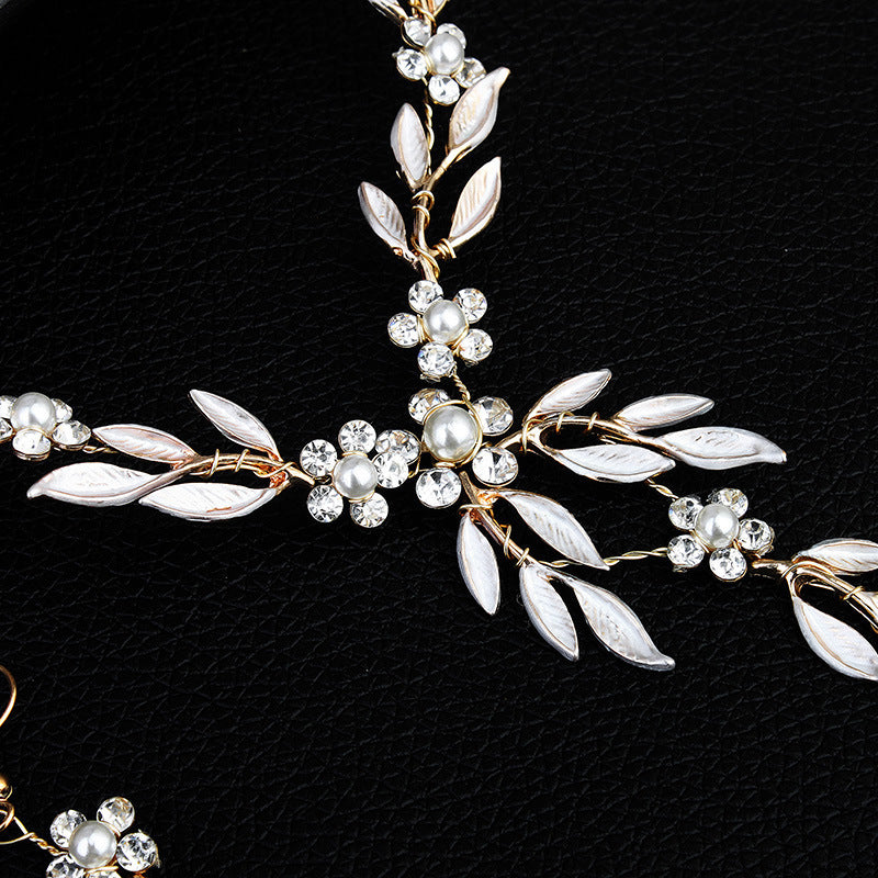 Bridal jewelry three-piece alloy plating jewelry set