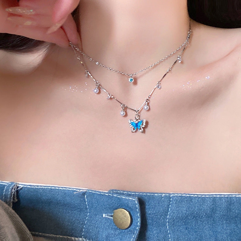 Pearl Butterfly Necklace For Women