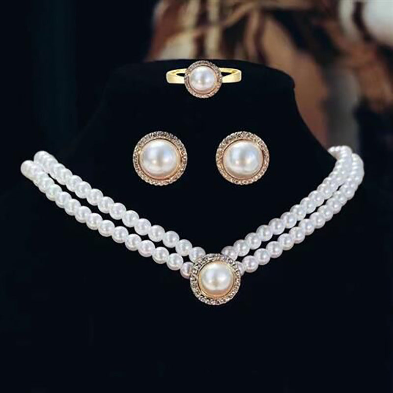Pearl Necklace and Ear Studs
