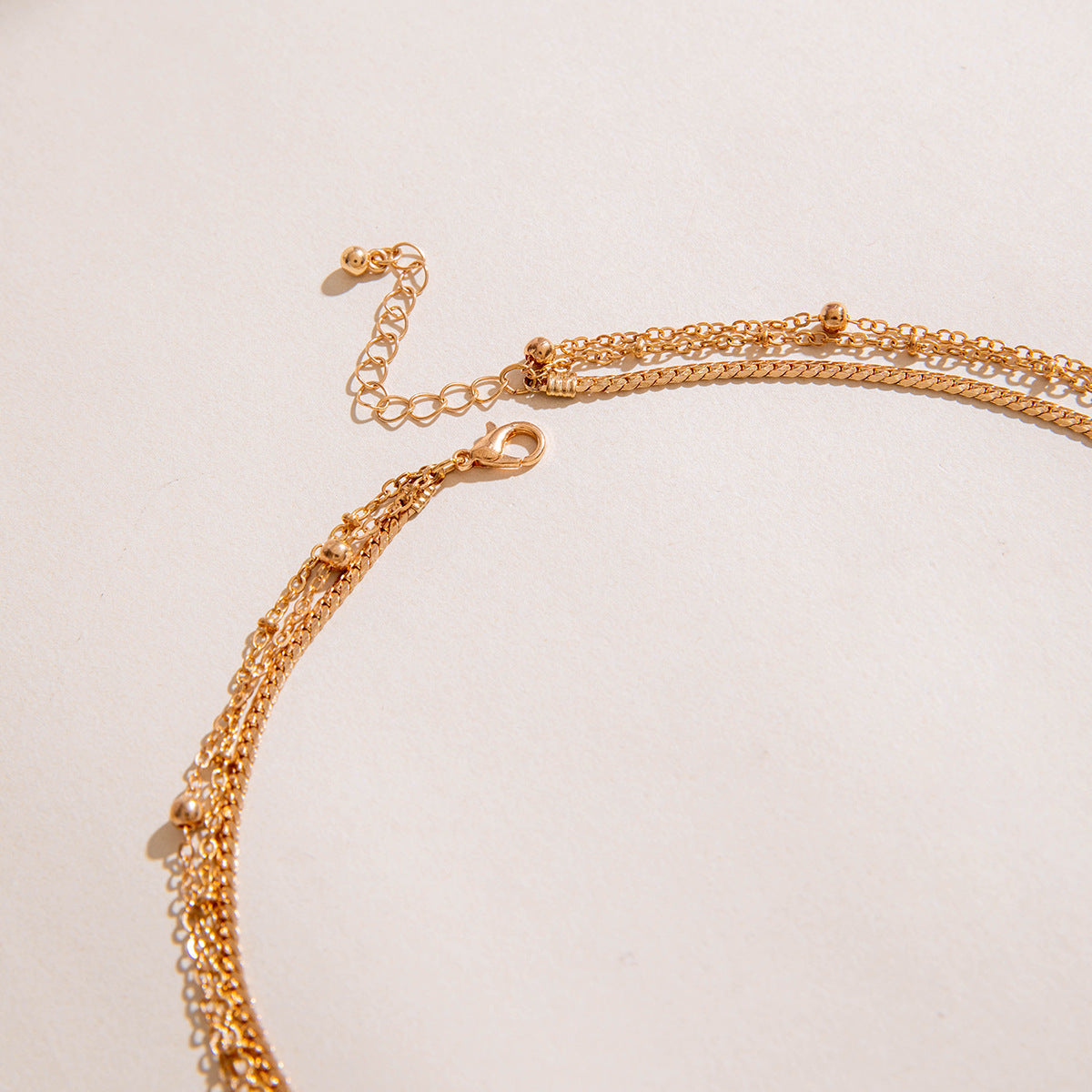 Popular Golden Rose Three-layer Necklace