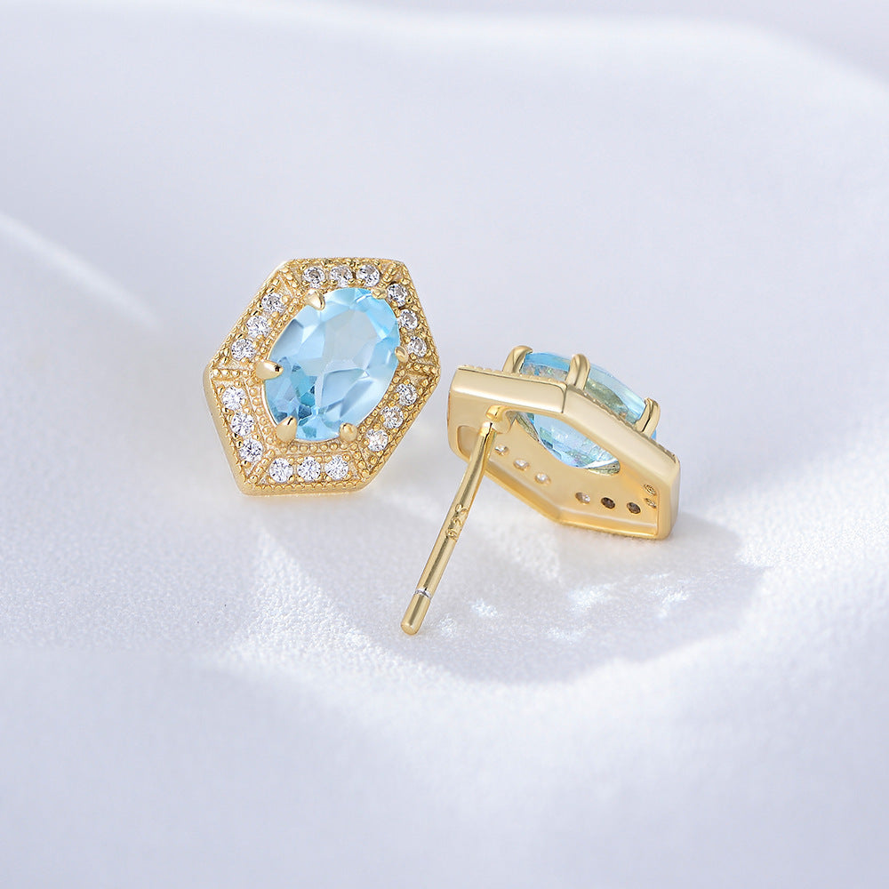 Simple And Natural Topaz Earrings