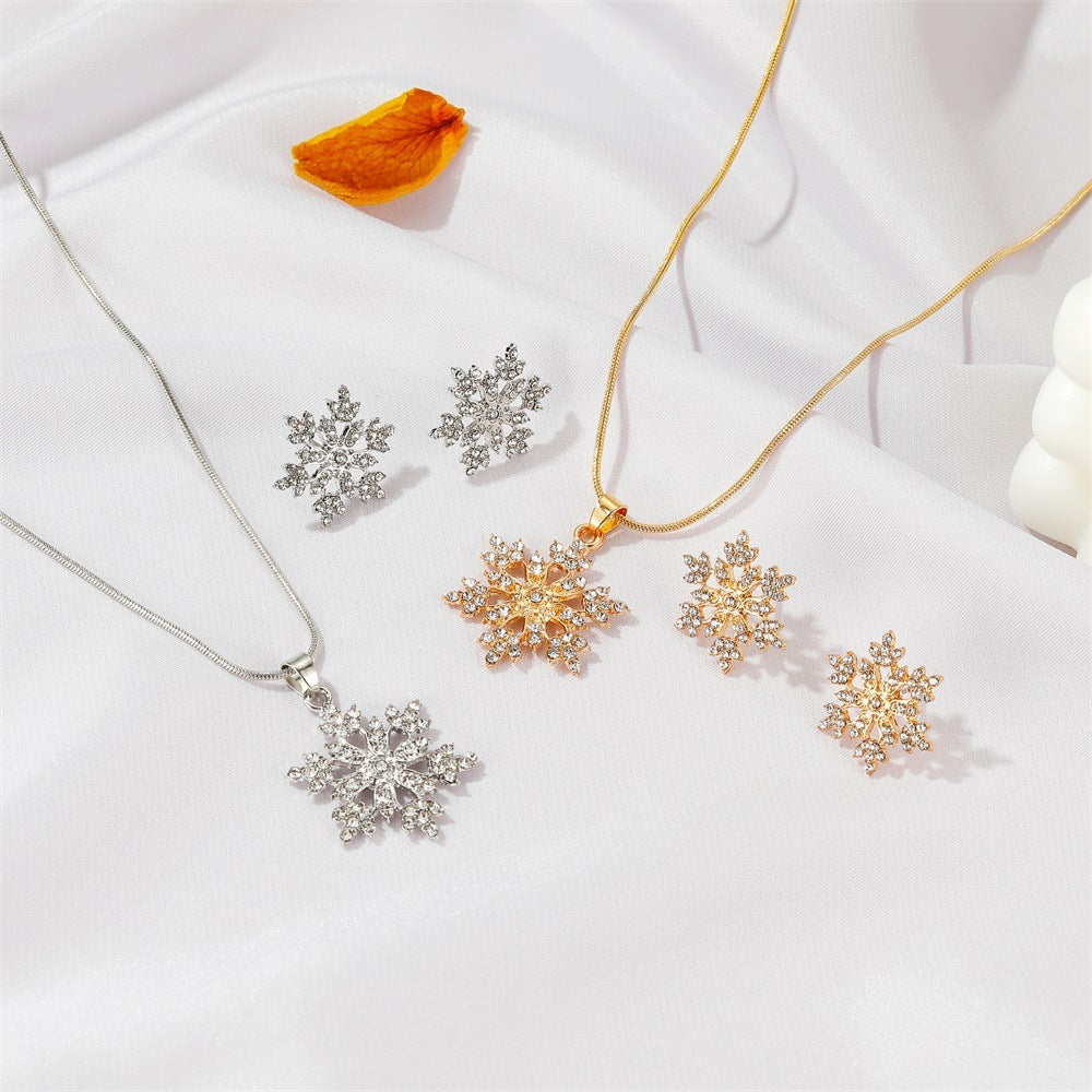 3pcs Snowflake Necklace Set