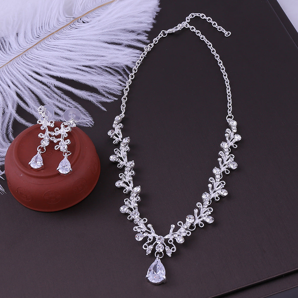 Bridal Rhinestone Zircon Necklace Set