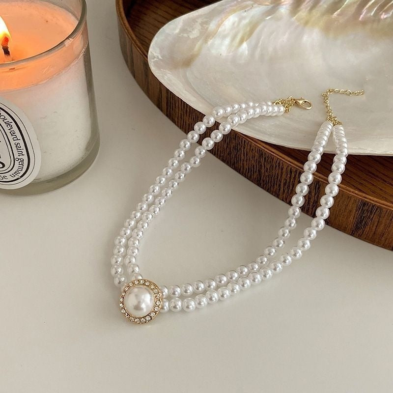Pearl Necklace and Ear Studs