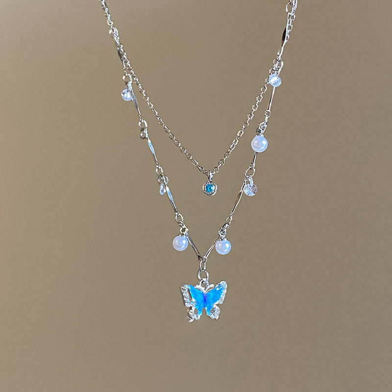 Pearl Butterfly Necklace For Women