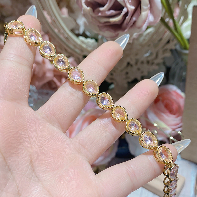 Colored Gems Tourmaline 18K Gold Plated Bracelet