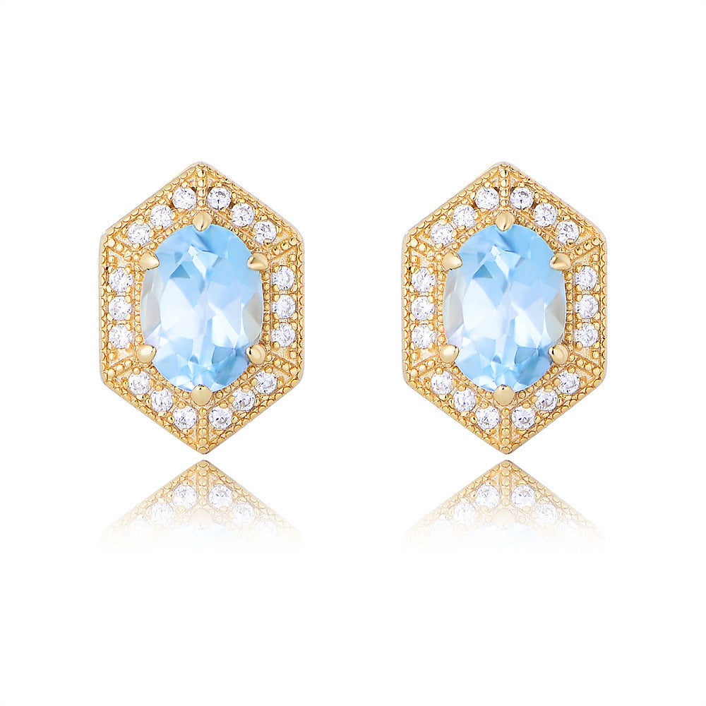 Simple And Natural Topaz Earrings