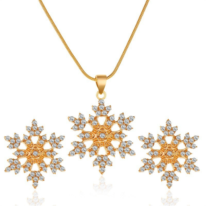 3pcs Snowflake Necklace Set