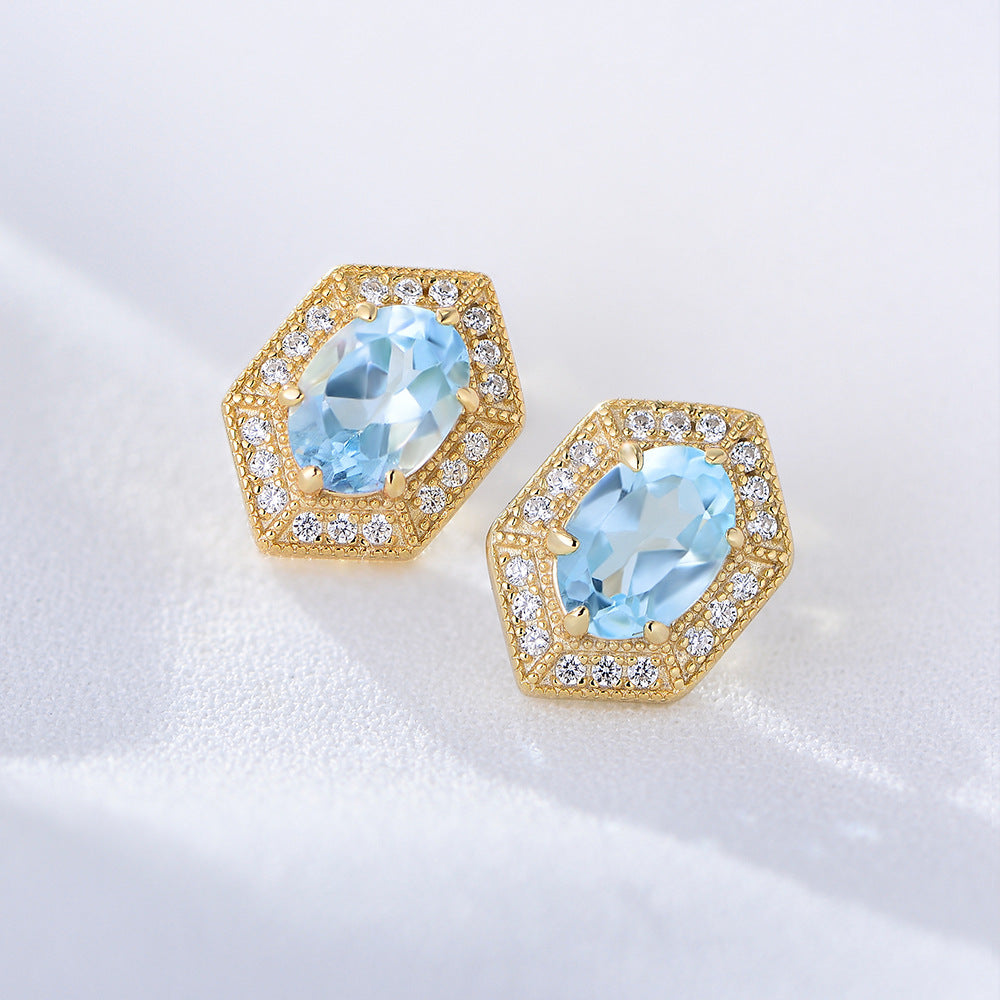 Simple And Natural Topaz Earrings