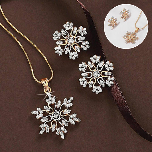 3pcs Snowflake Necklace Set