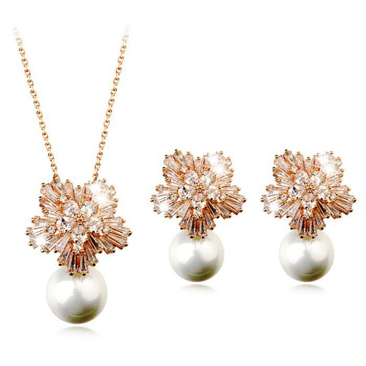 Luxury high-grade pearl necklace set