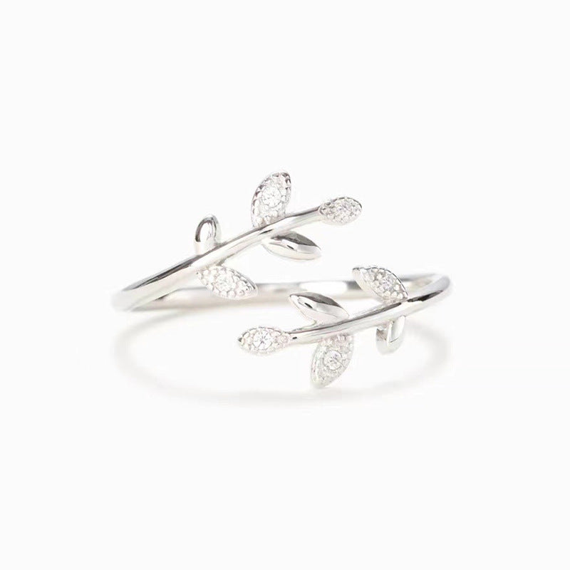 Leaves Leaves Ring Opening Adjustable