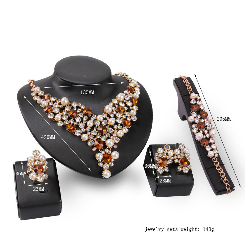 Four-piece Bridal Accessories Necklace Set