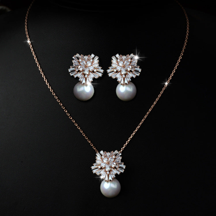 Luxury high-grade pearl necklace set