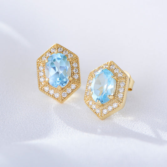 Simple And Natural Topaz Earrings