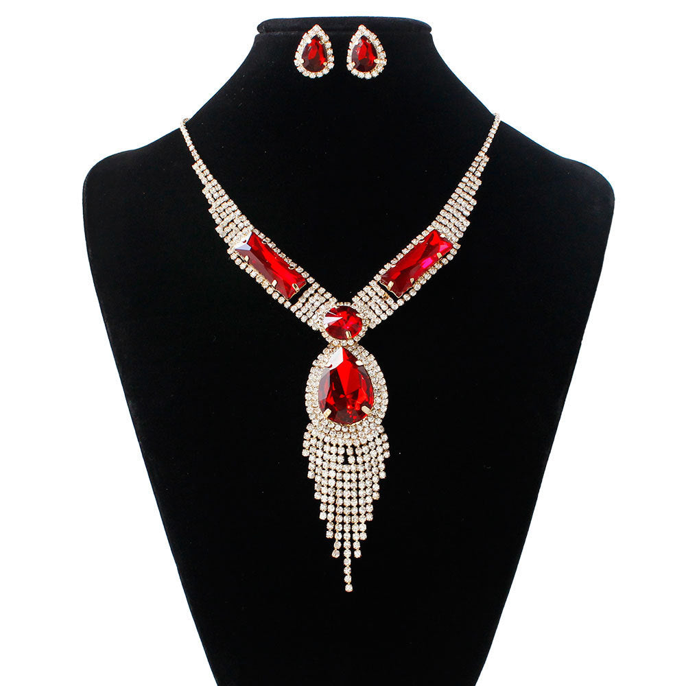 Fashion tassel diamond colorful micro wedding jewelry set