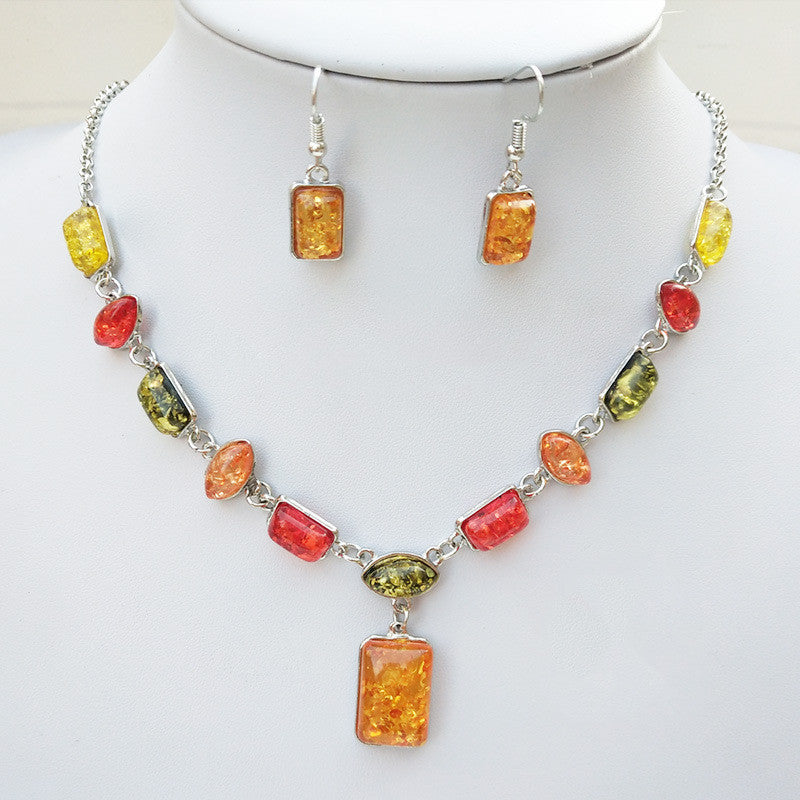 Two-piece Gem Necklace set