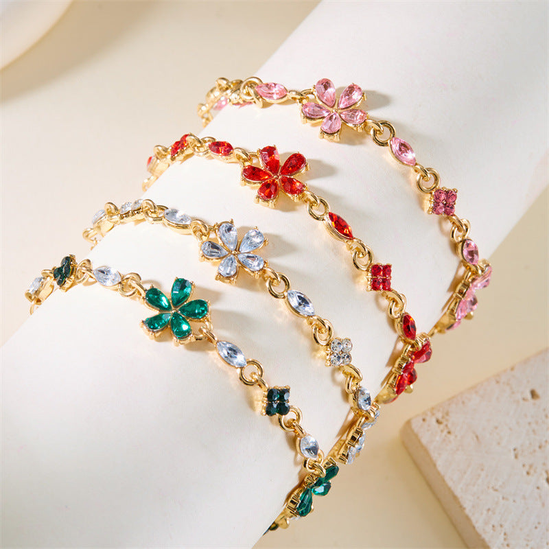 Diamond Small Flower Bracelet